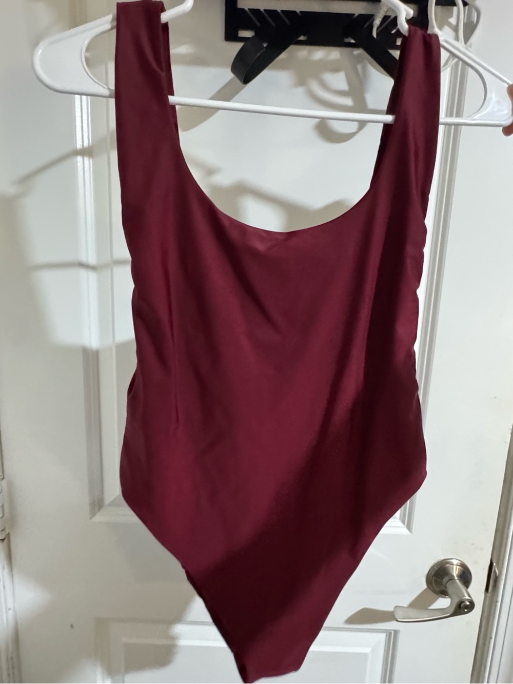 aerie Scoop-Neck One-Piece Swimsuit in Wine